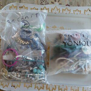 Two pound bags of craft jewelry pieces